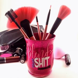 Glitter brush holder