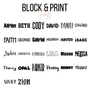 Block and Print Fonts